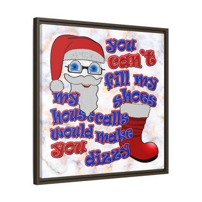 santa's shoes - framed canvas art (white marble)