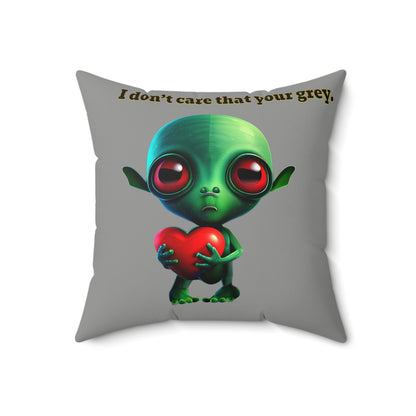 I don't care that your grey - Faux Suede Square Pillow - (grey)