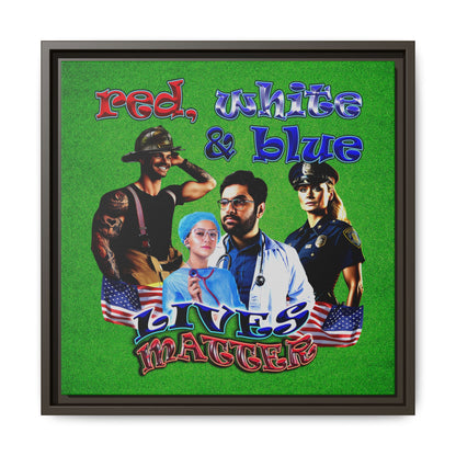 rw&b lives matter - framed canvas art (green turf)