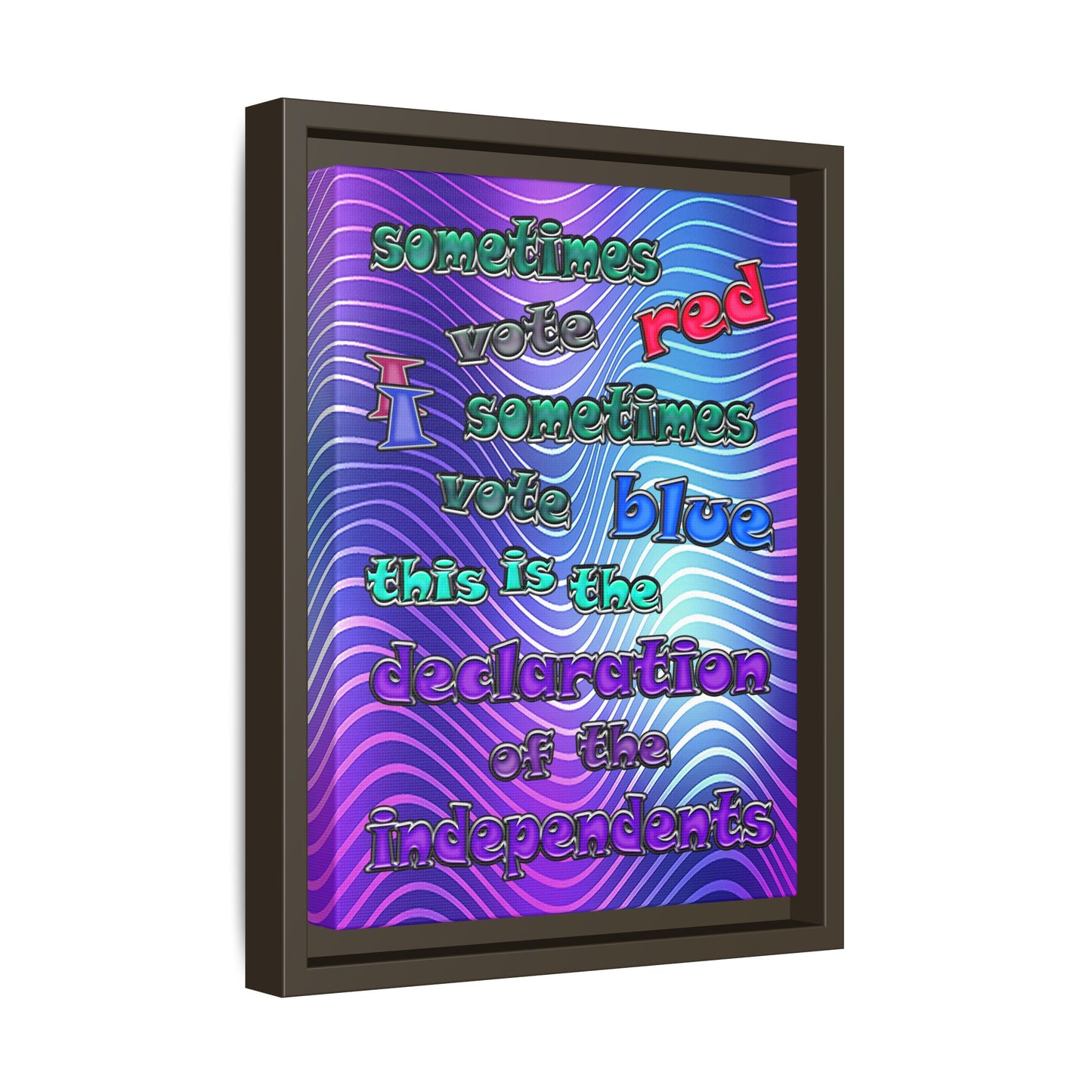 declaration of the independents - framed canvas art (purple wave)