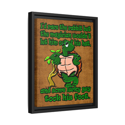 turtle race - framed canvas art (brown papyrus)