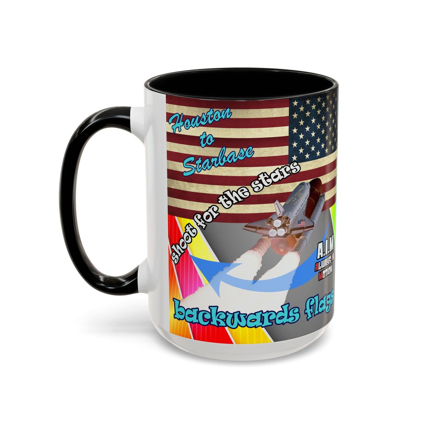 shoot for the stars - Accent Mug (rainbow split)