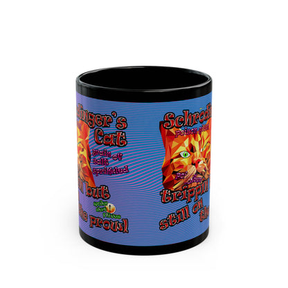 schrodinger's cat - Black Mug (light blue-purple wave)