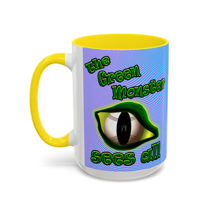green monster - Accent Mug (light blue-purple wave)