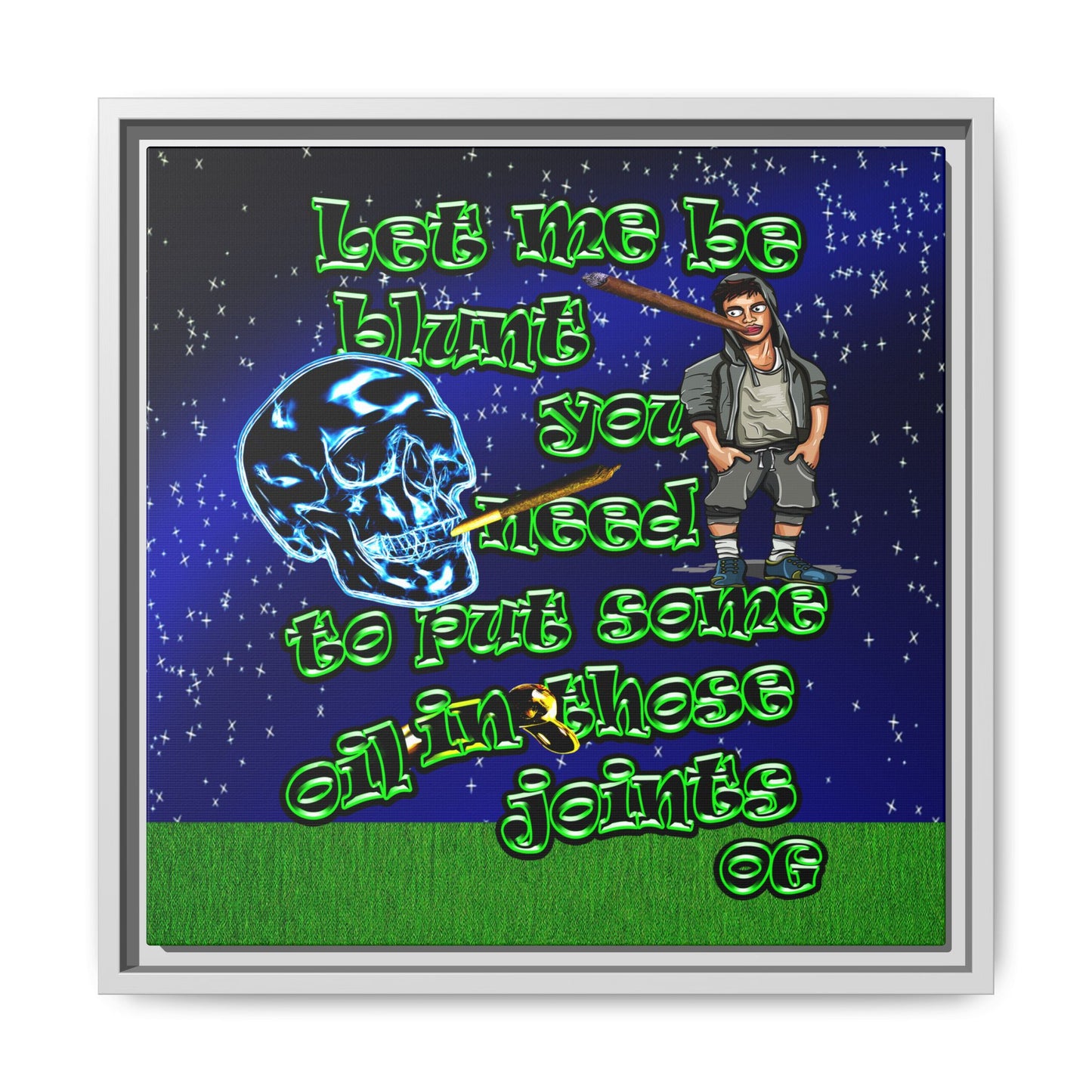 og - framed canvas art ('snoops' background)
