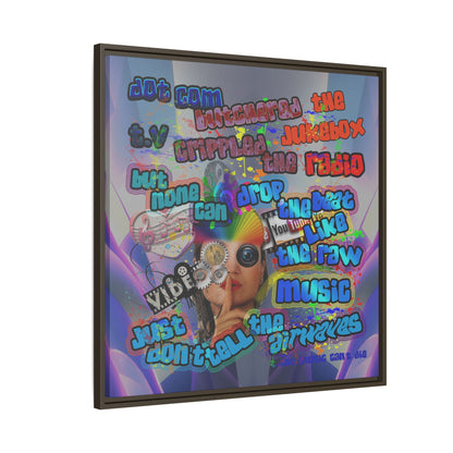 drop the beat - framed canvas art (grey-pink wave)