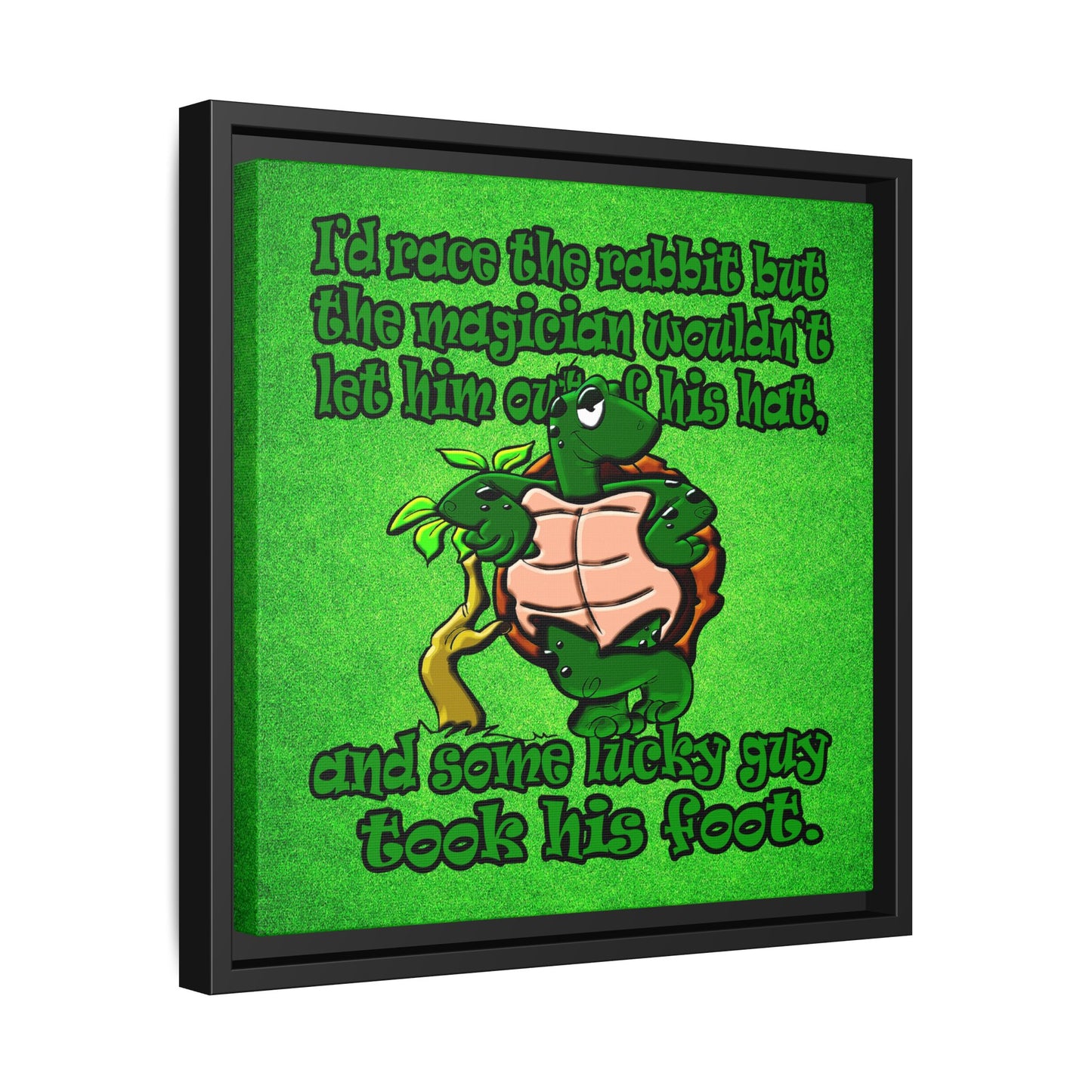 turtle race - framed canvas art (green turf)