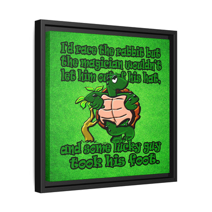 turtle race - framed canvas art (green turf)