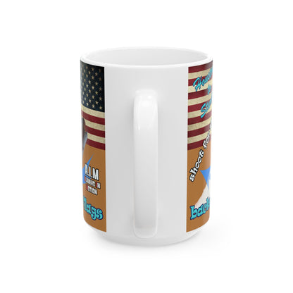 shoot for the stars - White Mug (light brown)