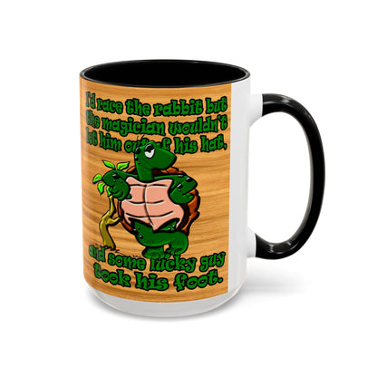 turtle race - Accent Mug (butterscotch wood finish)