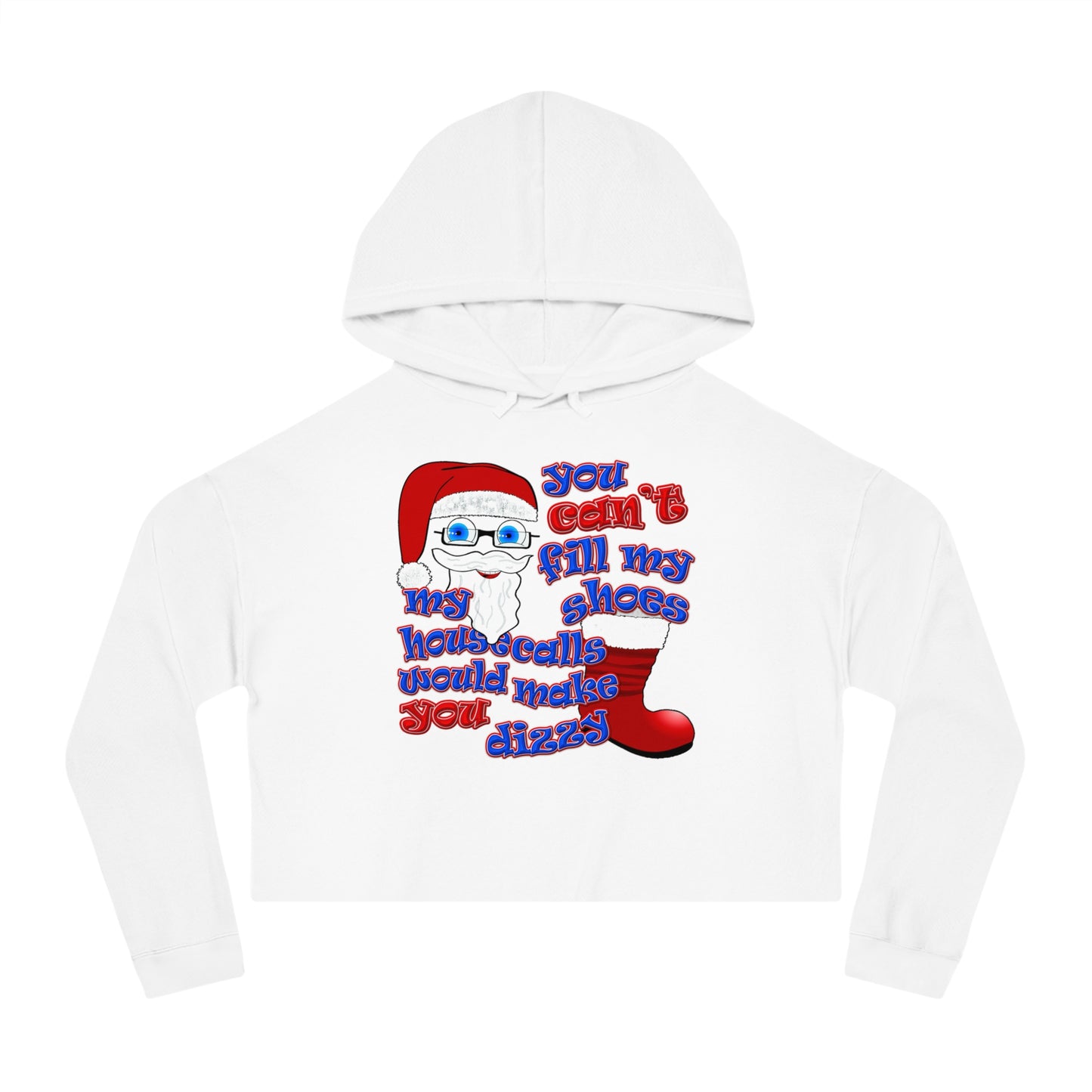 santa's shoes - Women’s Cropped Hooded Sweatshirt