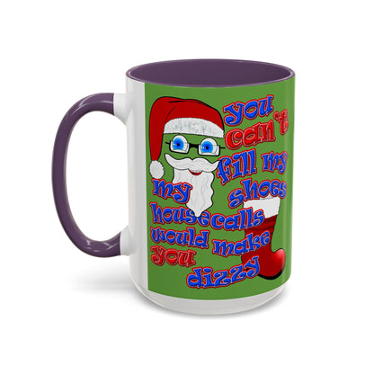 santa's shoes - Accent Mug (green)