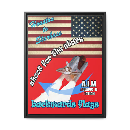 shoot for the stars - framed canvas art (red)