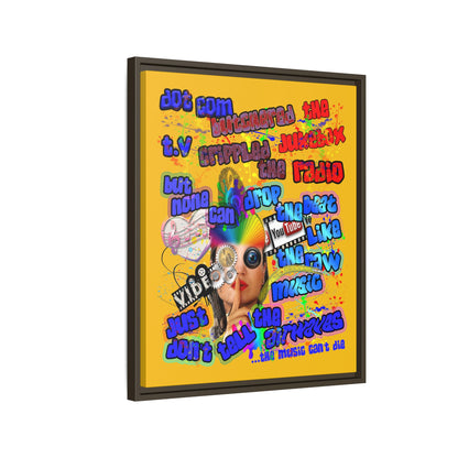 drop the beat - framed canvas art (yellow)