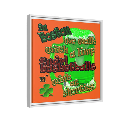 celtics logo - framed canvas art (orange)