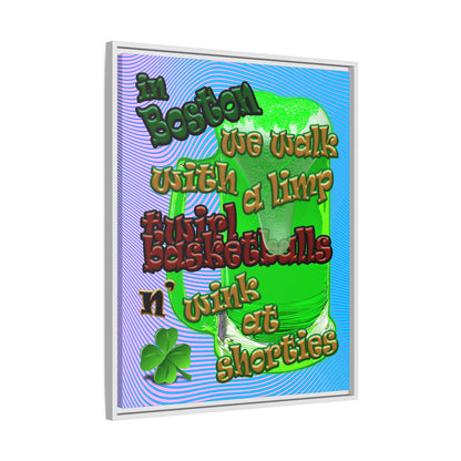 celtics logo - framed canvas art (light blue-purple wave)
