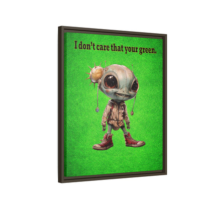 I don't care that your green - framed canvas art (green turf)