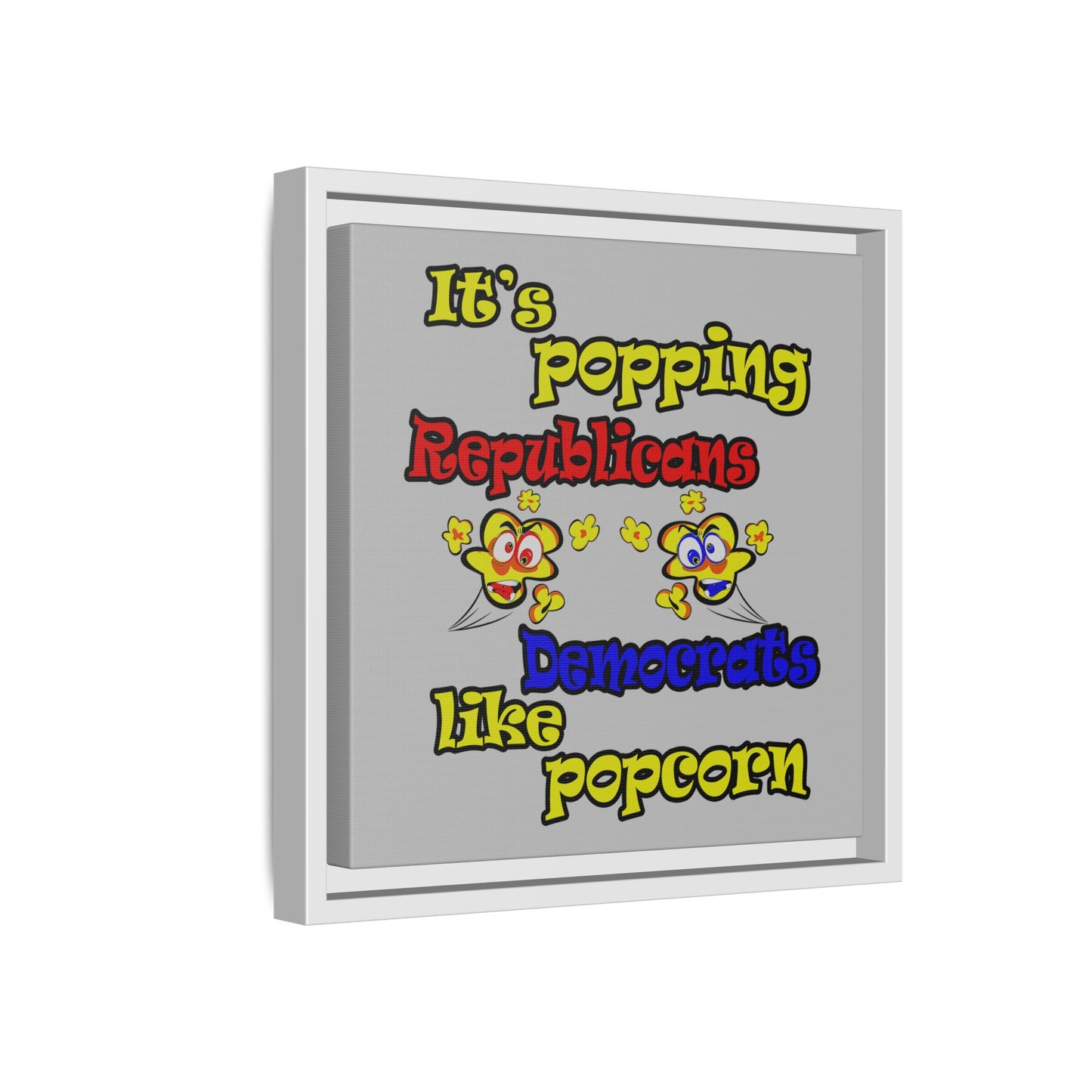 popping like popcorn - framed canvas art (light grey)