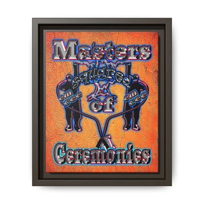 em cee squared - framed canvas art (burnt orange)