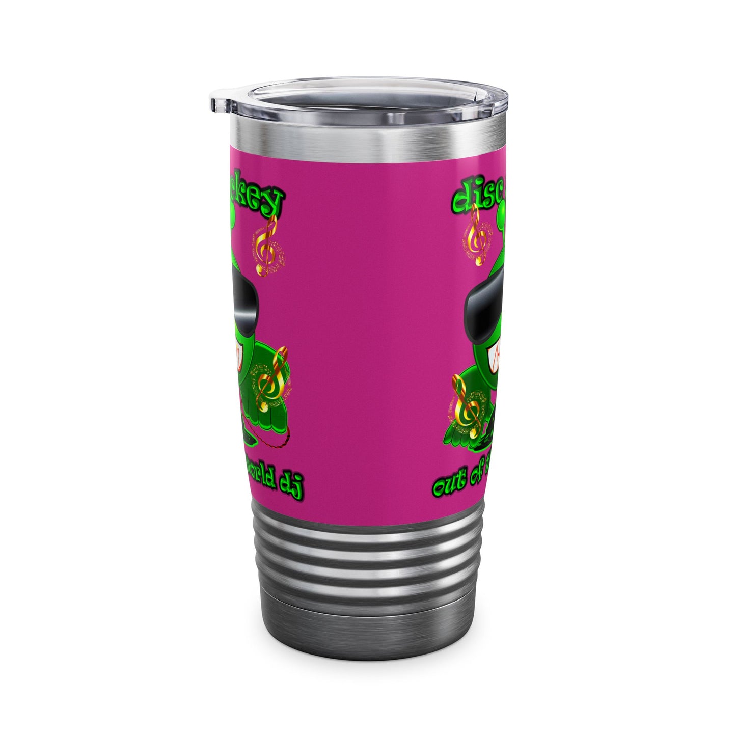 disc jockey - Ringneck Tumbler, 20oz (pink)
