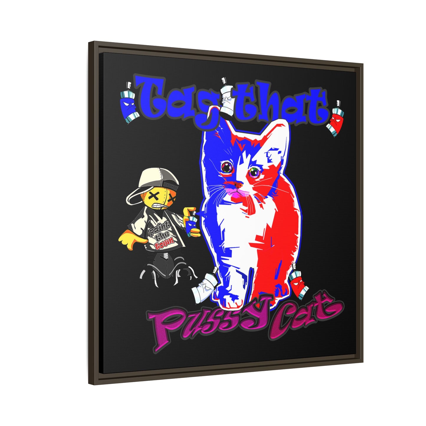 tag that - framed canvas art (black)