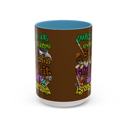 the bum's shit - Accent Mug (brown)
