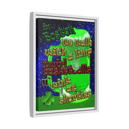 celtics logo - framed canvas art ('snoops' background)