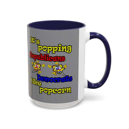 popping like popcorn - Accent Mug (grey)