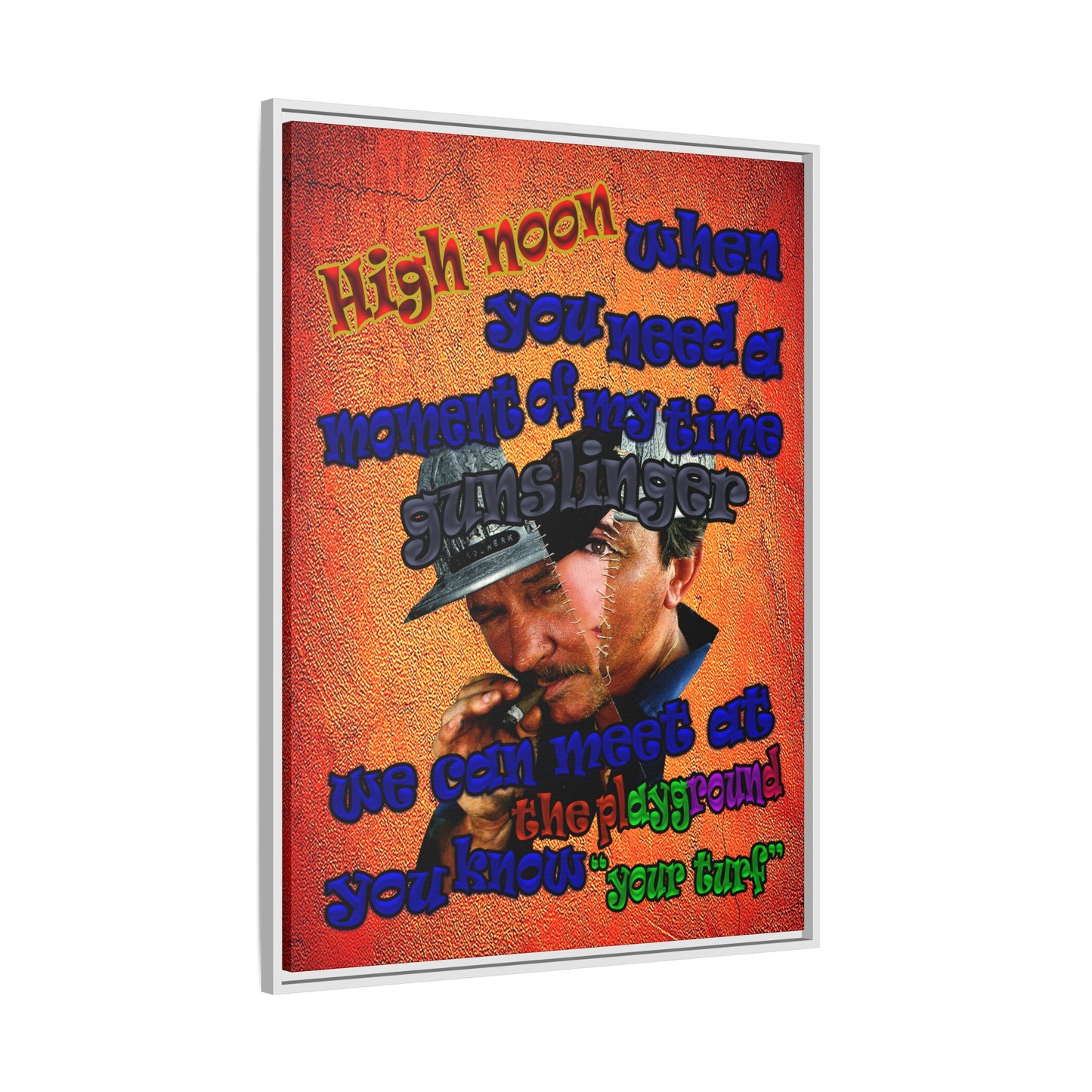 high noon - framed canvas art (burnt orange)