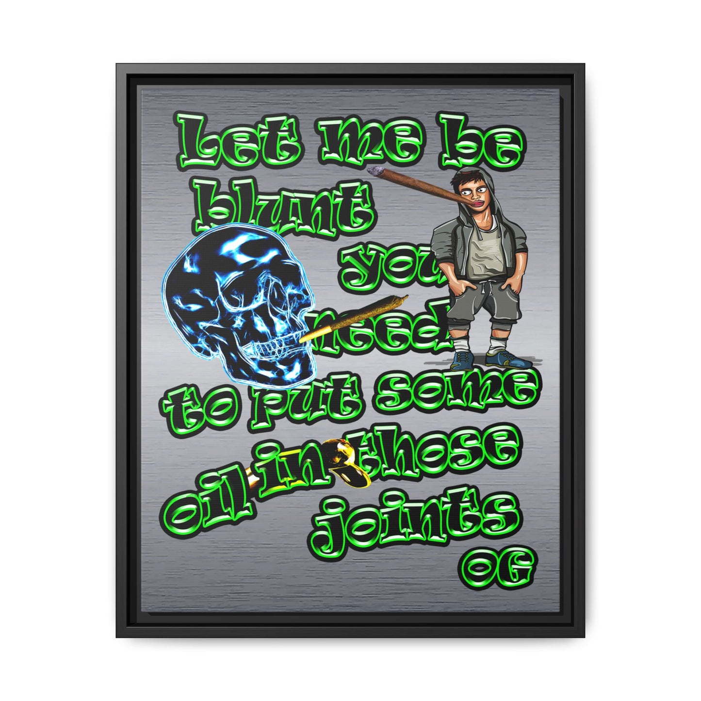 og - framed canvas art (brushed nickel)