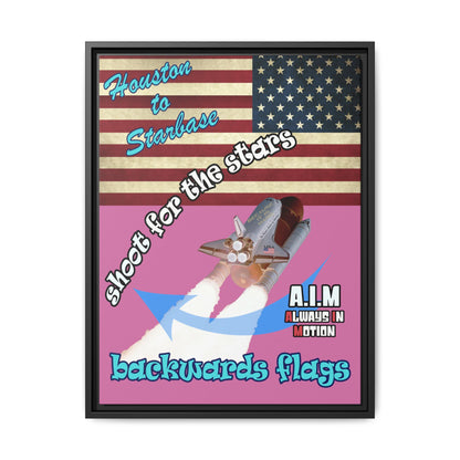 shoot for the stars - framed canvas art (light pink)