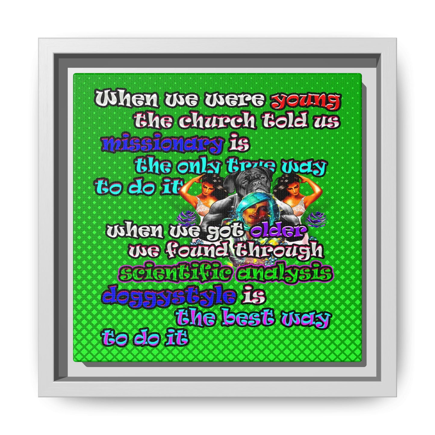 doggystyle - framed canvas art (logo green)