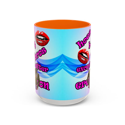hoes b4 bros - Accent Mug (light blue-pink wave)