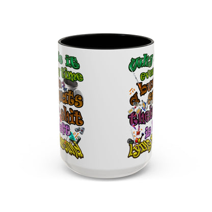 the bum's shit - Accent Mug (white)