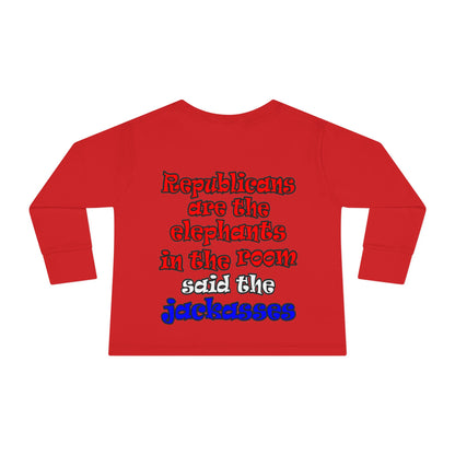 donkeys and elephants - Toddler Long Sleeve Tee
