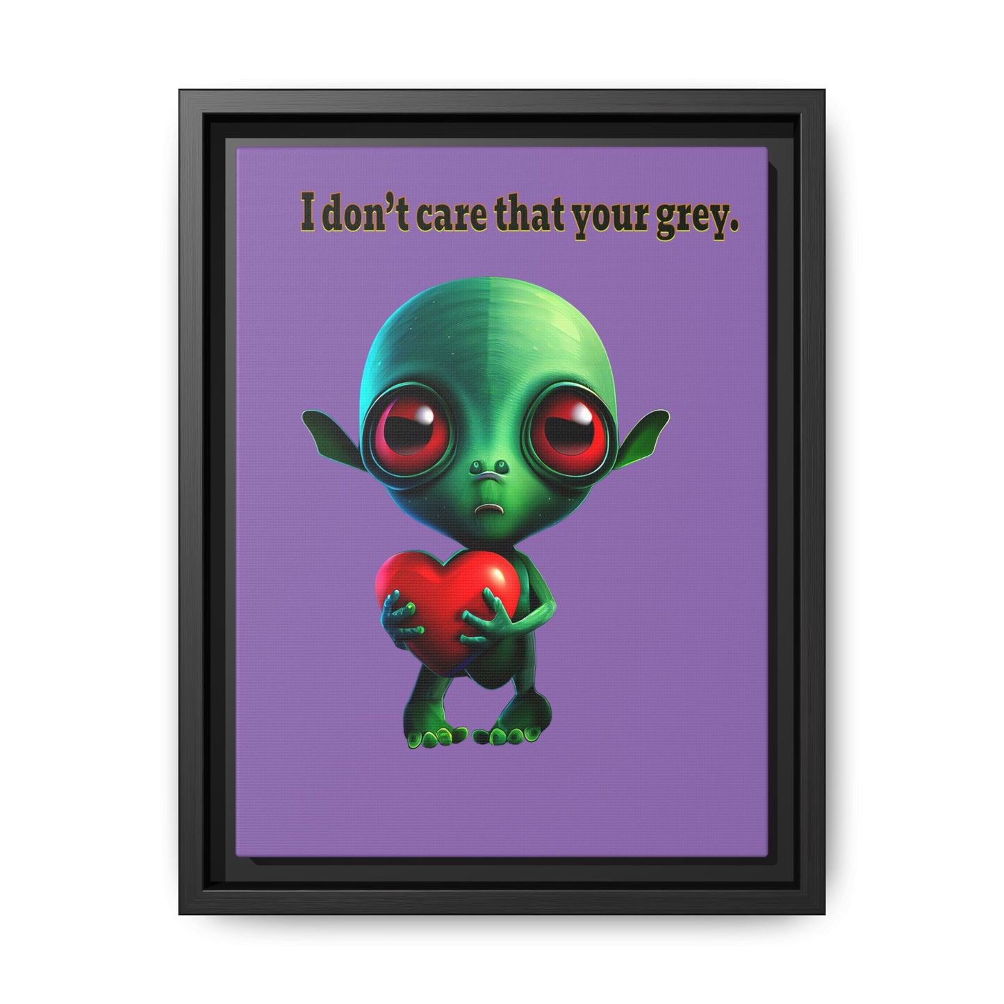 I don't care that your grey - framed canvas art (light purple)