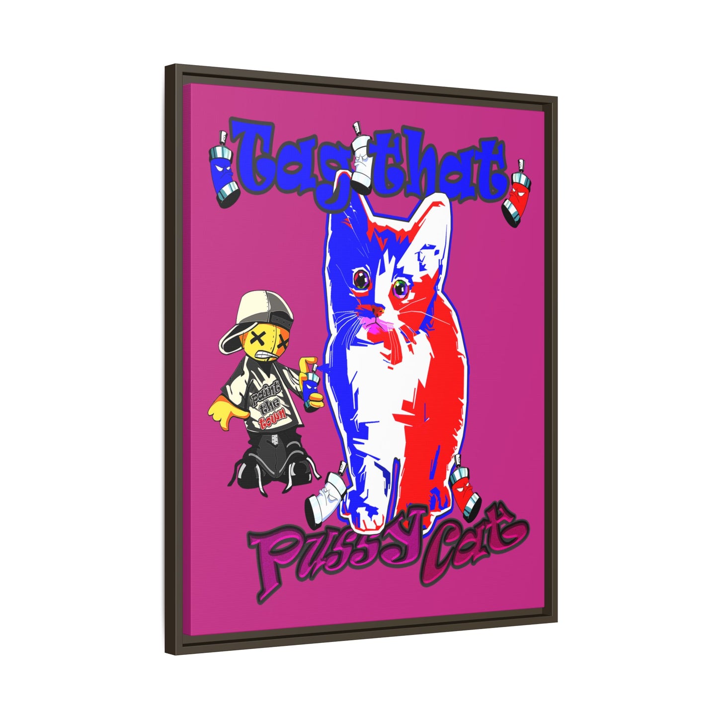 tag that - framed canvas art (pink)
