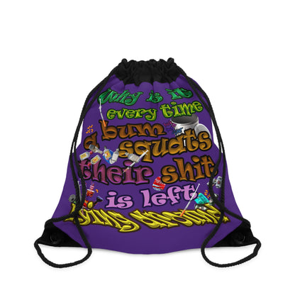 the bum's shit - Drawstring Bag (purple)