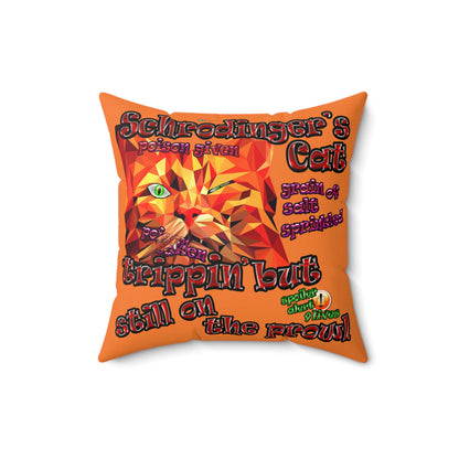 schrodinger's cat - Faux Suede Square Pillow - (crusta)