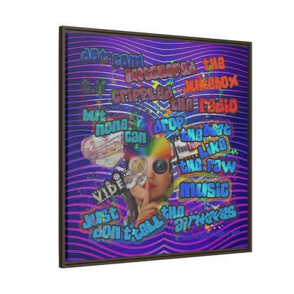 drop the beat - framed canvas art (purple wave)
