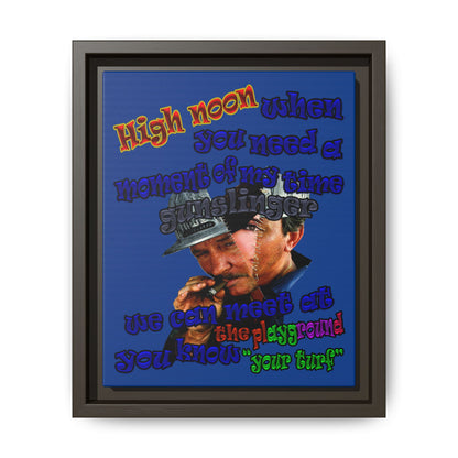 high noon - framed canvas art (dark blue)