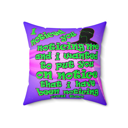 noticed you noticing - Spun Polyester Square Pillow - (purple-pink wave)