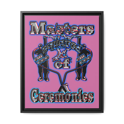 em cee squared - framed canvas art (light pink)