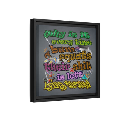 the bum's shit - framed canvas art (grey-light grey)