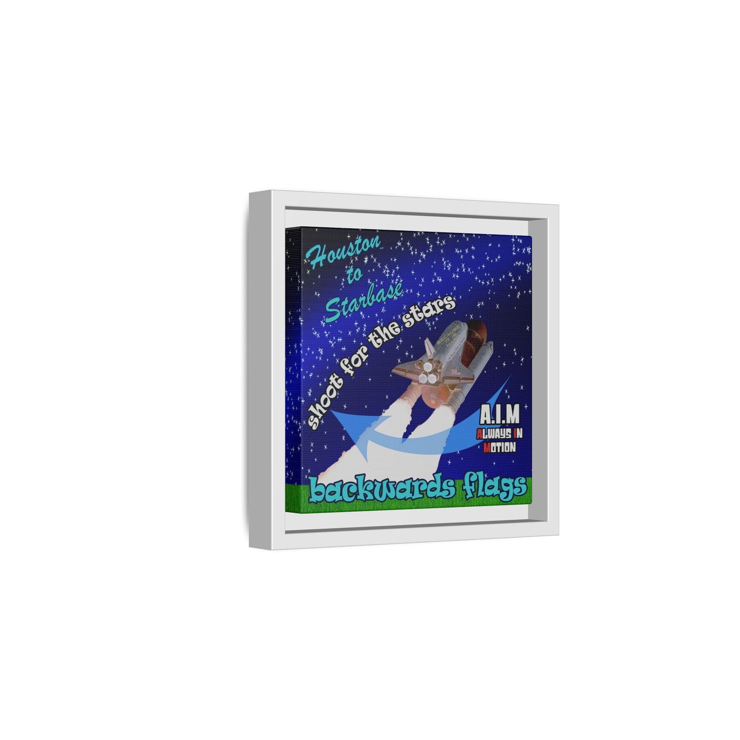shoot for the stars - framed canvas art ('snoops' background)