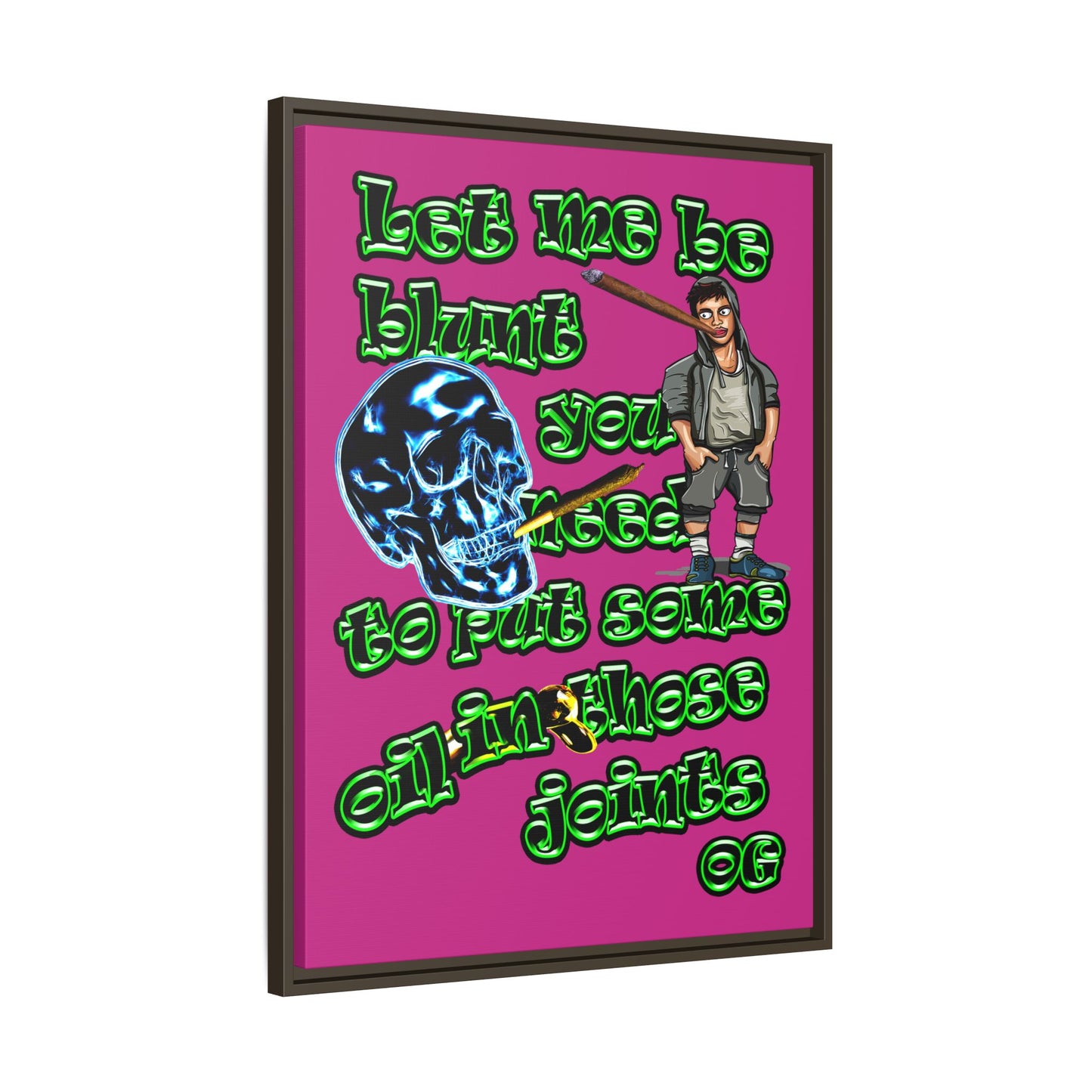 og - framed canvas art (pink)