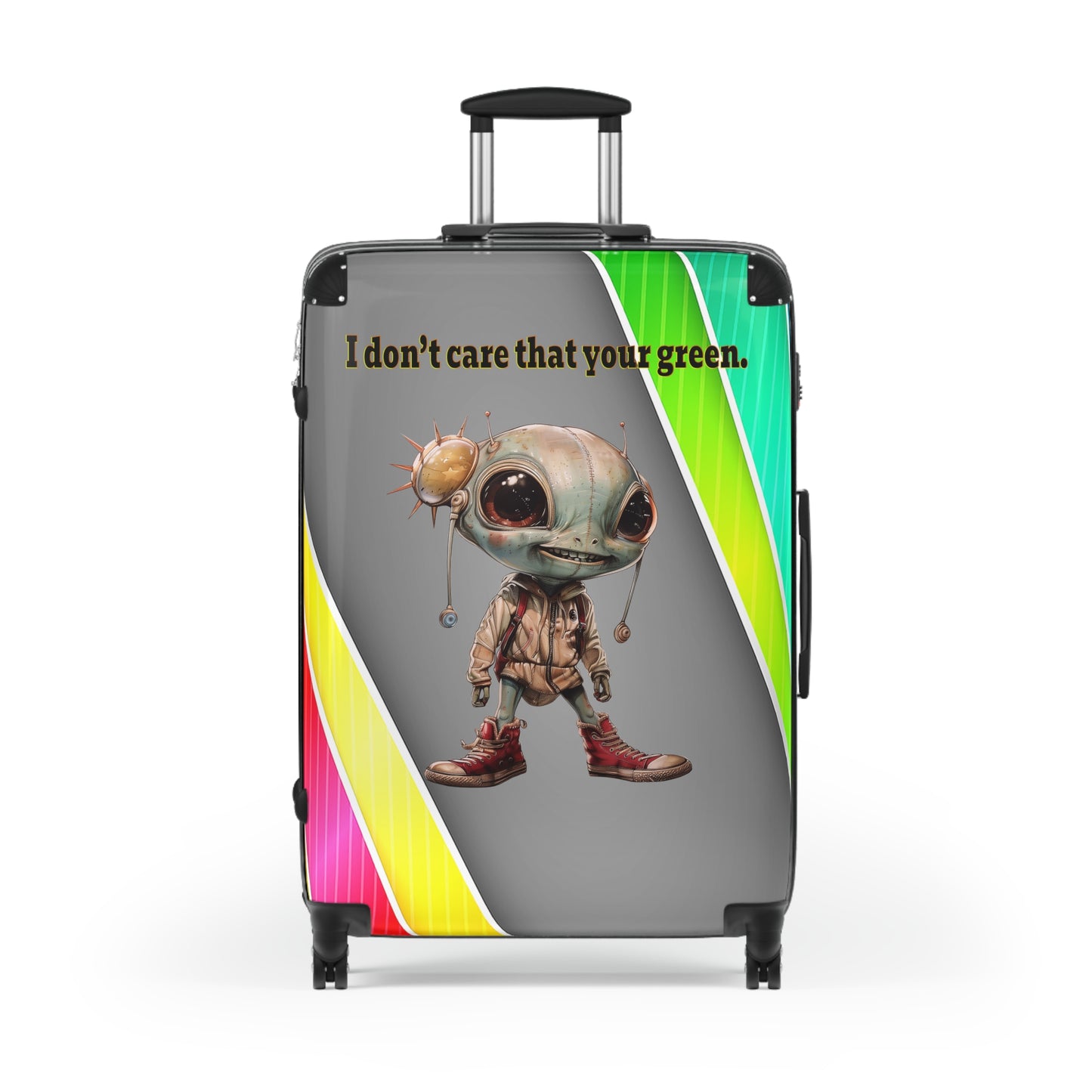 I don't care that your green - Suitcase (rainbow split)