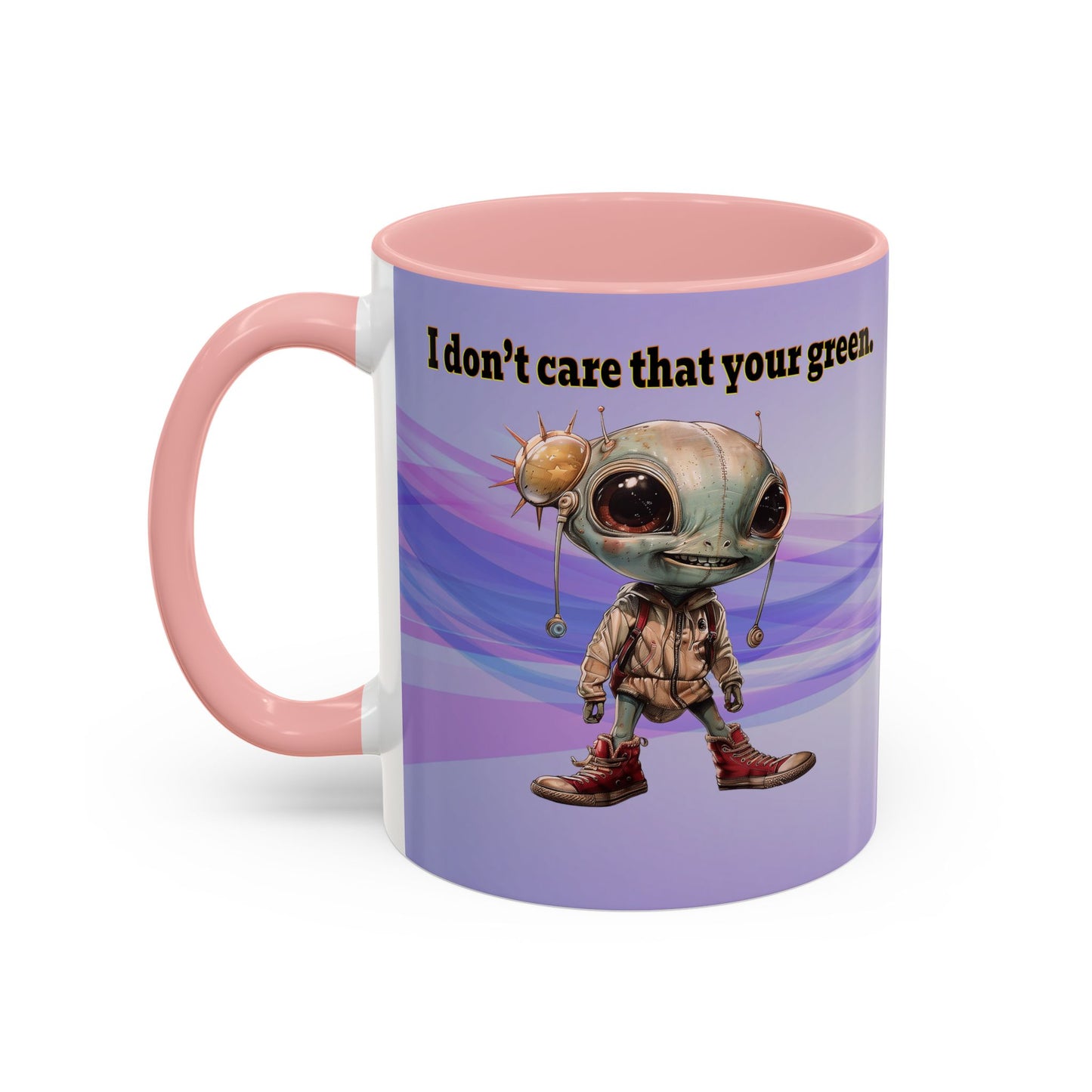 I don't care that your grey - Accent Mug (light blue-pink wave)