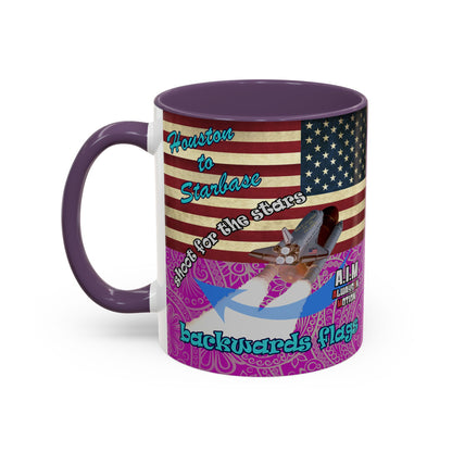 shoot for the stars - Accent Mug (pink swirl)