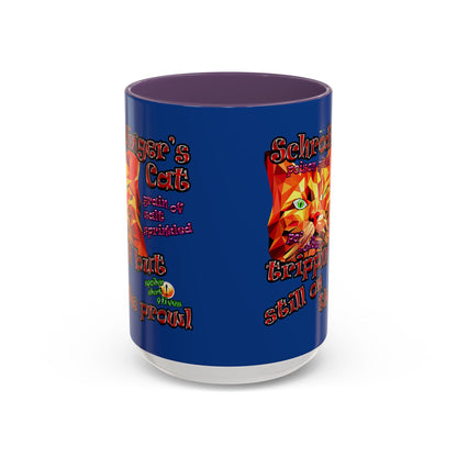 schrodinger's cat - Accent Mug (dark blue)